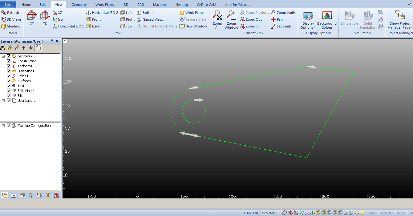 Trim en una geometría